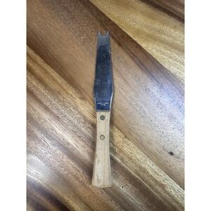 VTG Dolphin 7 1/4" Stainless Steel Serrated Tomato-Cheese Knife Teak Wood Handle